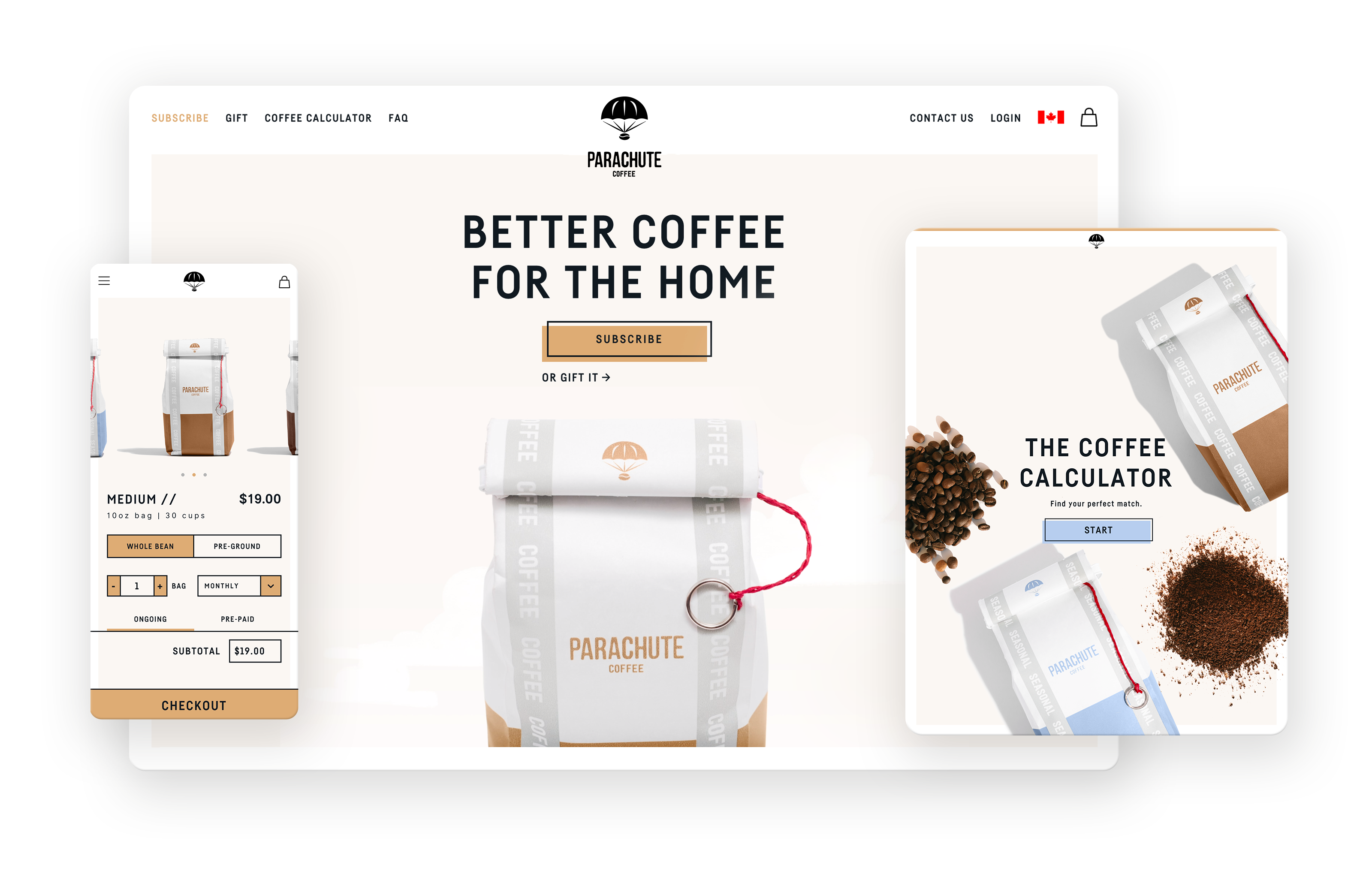 Parachute Coffee – Website + Product design